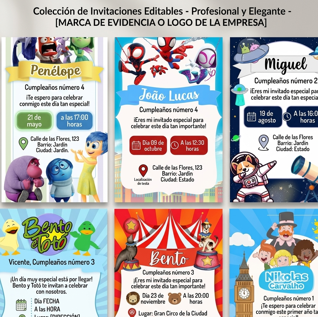 +300 Invitaciones editables en Canva