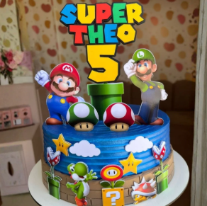 Ejemplo de torta con toppers – Videojuegos