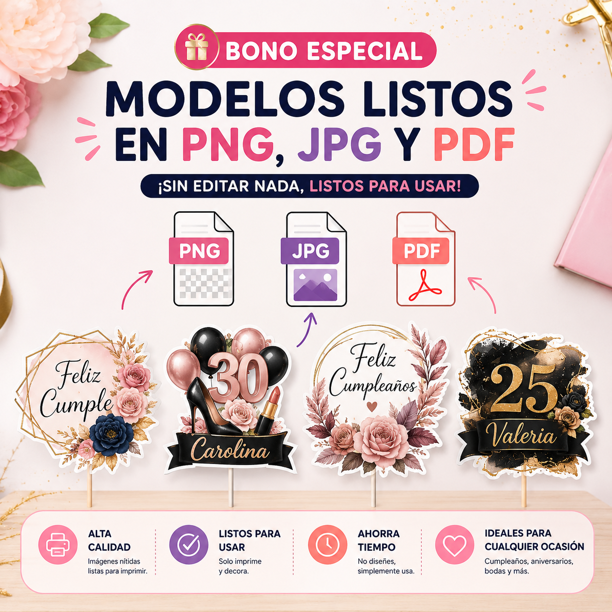 Modelos listos en PNG, JPG y PDF (sin editar nada)